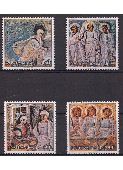 1990 Vaticano 40° Ann.rio Fondazione Caritas Internazionale 4 Valori Sassone 882-5